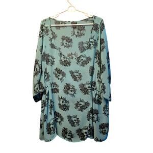 Torrid Semi Sheer Skull Floral Blouse - Women's Fashion